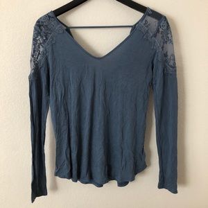 Blue Lace Shoulder American Eagle Size S